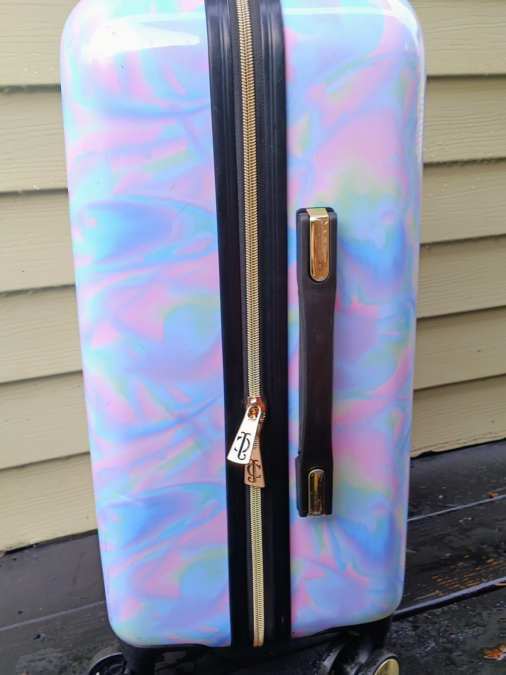 Juicy Couture Iridescent Pastel Carry-On Luggage - Pink/Blue - Picture 8 of 11